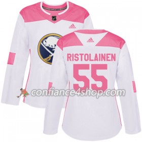 Adidas Maillot de Hockey Buffalo Sabres Rasmus Ristolainen 55 2017-2018 Blanc Rose Fashion Authentic - Femme